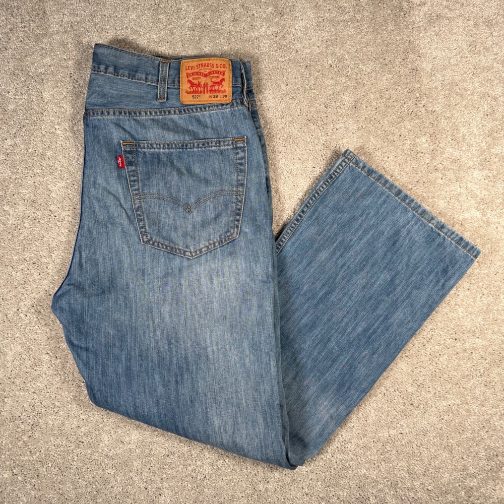 Levi‎ 527 Men's 38x30 Medium Wash Denim Bootcut Jeans Cotton